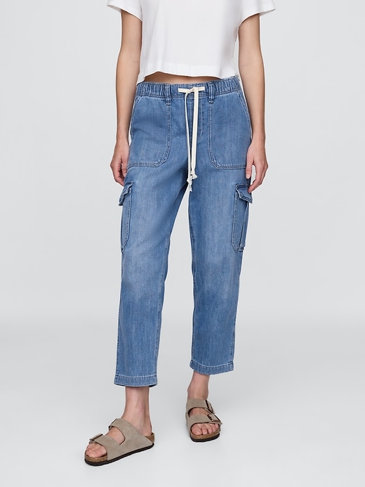 pantalon de jogging cargo facile en denim