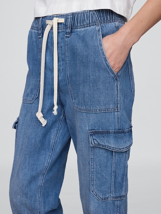 pantalon de jogging cargo facile en denim