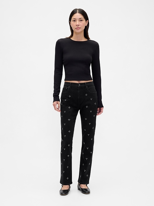 jean slim droit taille haute années 90