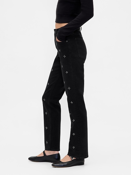 jean slim droit taille haute années 90