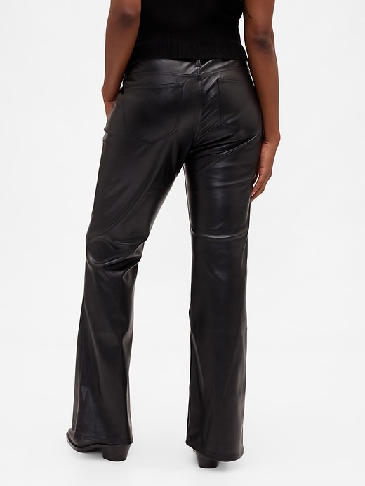 pantalon long et élancé taille basse en cuir végétalien recyclé