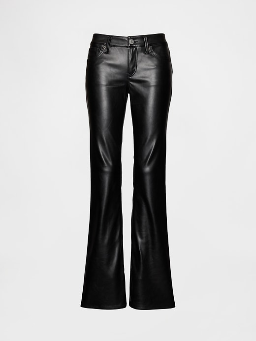 pantalon long et élancé taille basse en cuir végétalien recyclé