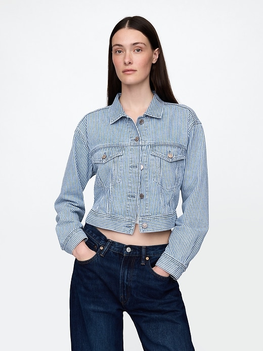 veste courte iconique à rayures en denim ultra-doux