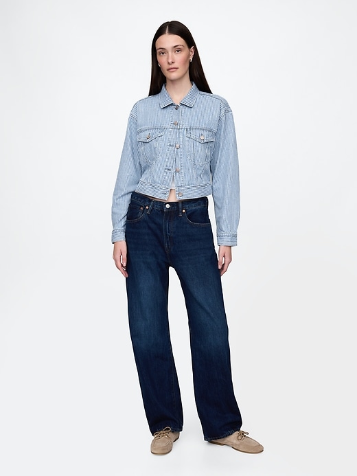 veste courte iconique à rayures en denim ultra-doux