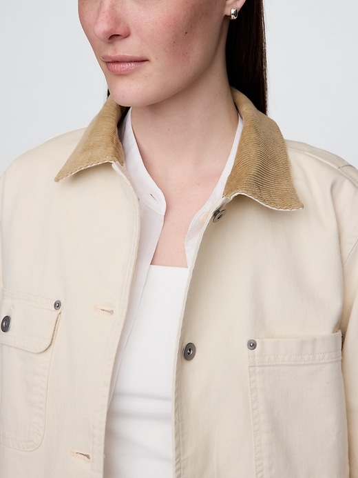 veste de grange à col en velours côtelé