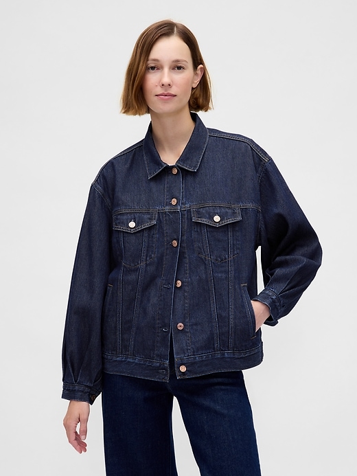 veste en jean iconique ultrasoft oversize à manches ballon