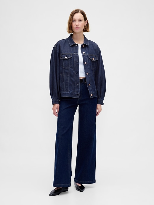 veste en jean iconique ultrasoft oversize à manches ballon