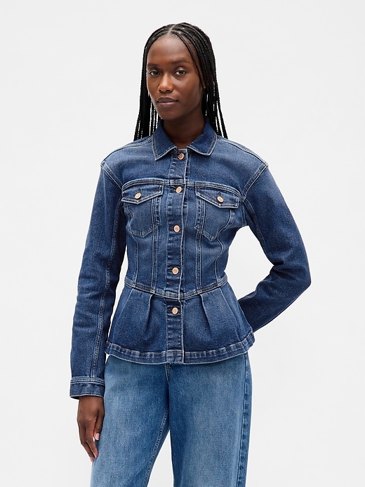 veste péplum en jean