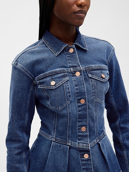 veste péplum en jean