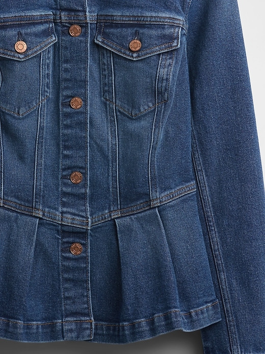 veste péplum en jean