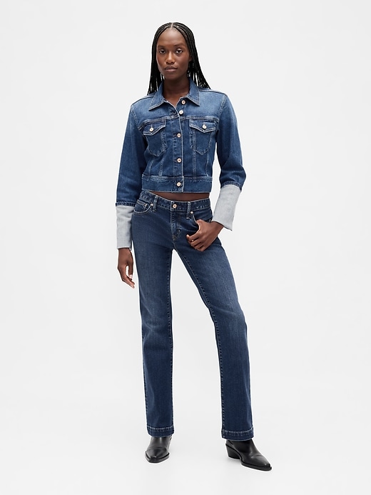 veste en jean courte à poignets pin-clamp icon