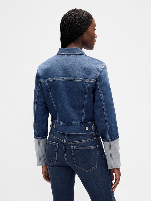 veste en jean courte à poignets pin-clamp icon