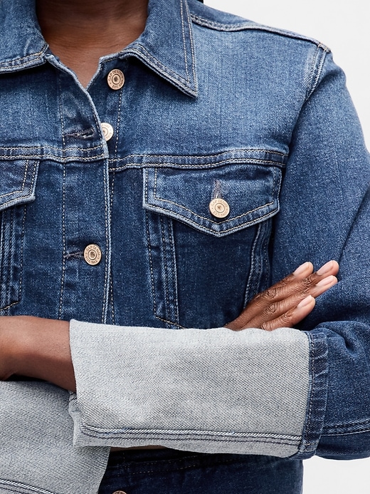veste en jean courte à poignets pin-clamp icon