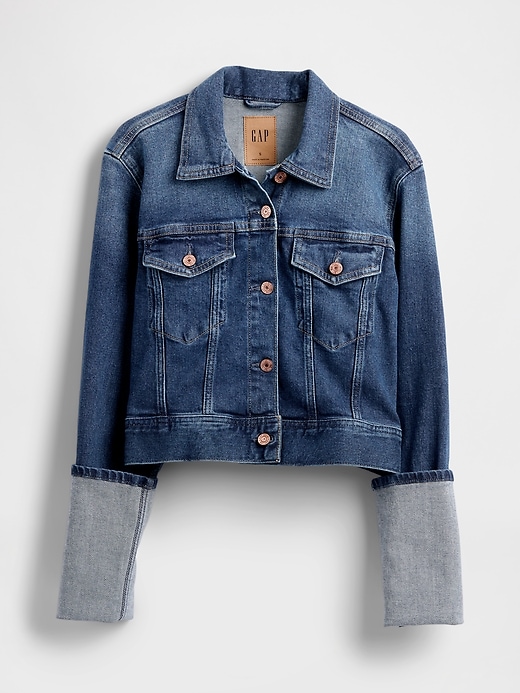 veste en jean courte à poignets pin-clamp icon