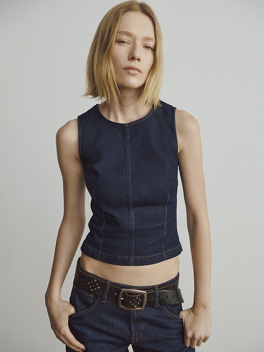 veste en jean courte à poignets pin-clamp icon