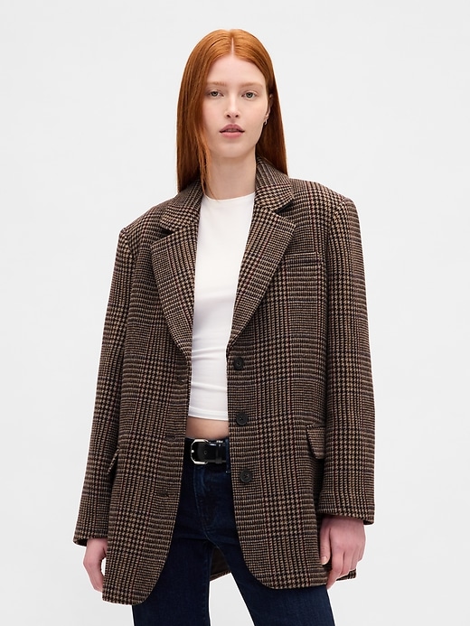 blazer oversize en laine mélangée