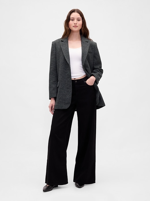 blazer oversize en laine mélangée