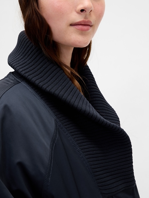 blouson bomber oversize à bordure en maille