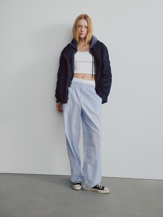blouson bomber oversize à bordure en maille