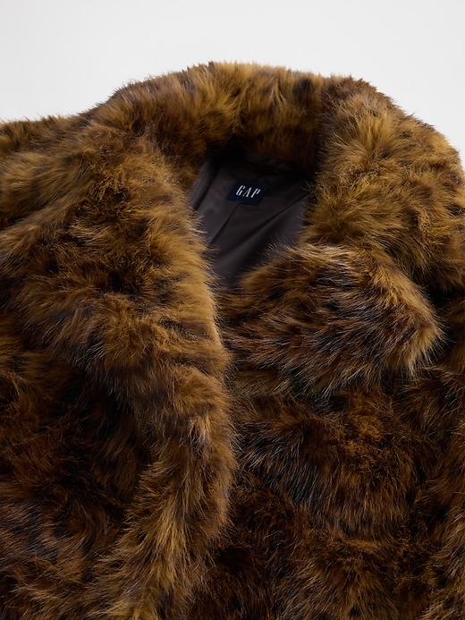 manteau en fausse fourrure léopard