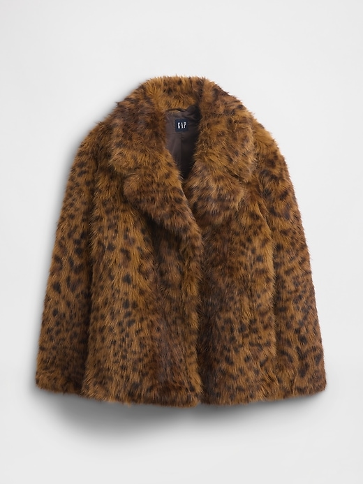 manteau en fausse fourrure léopard