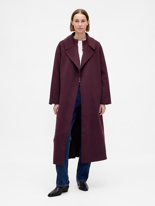manteau portefeuille en laine mélangée