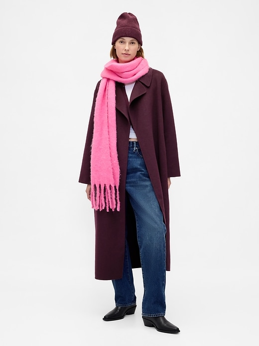 manteau portefeuille en laine mélangée