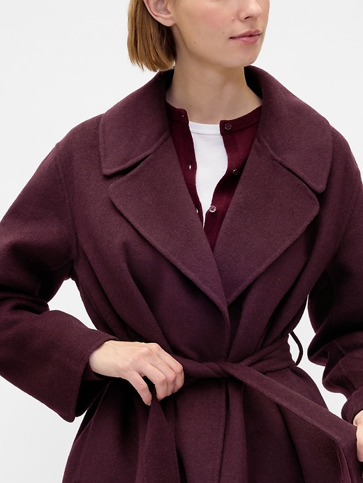 manteau portefeuille en laine mélangée