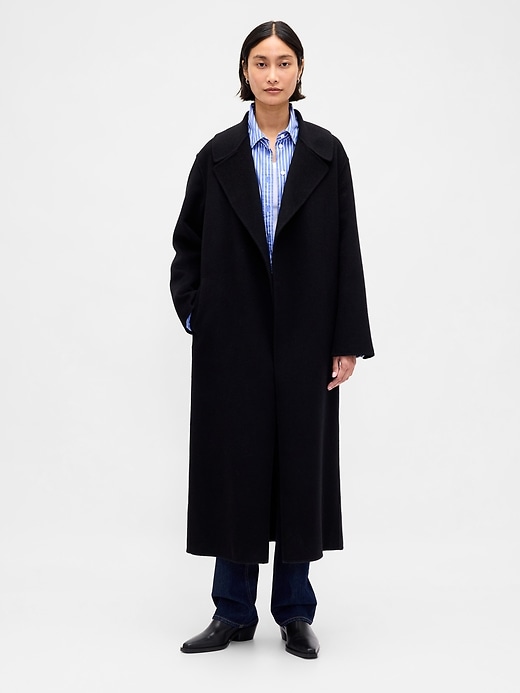 manteau portefeuille en laine mélangée