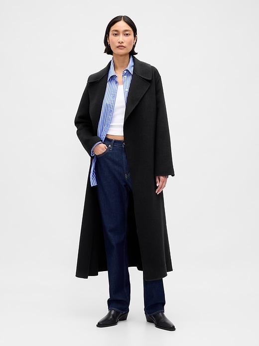 manteau portefeuille en laine mélangée