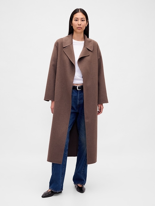 manteau portefeuille en laine mélangée