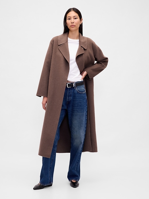 manteau portefeuille en laine mélangée