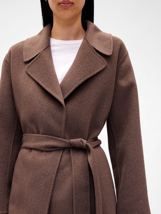 manteau portefeuille en laine mélangée