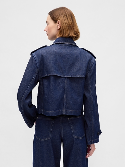 veste trench courte en denim ultra-doux