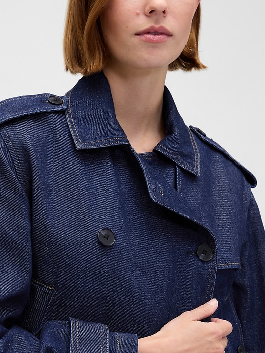 veste trench courte en denim ultra-doux