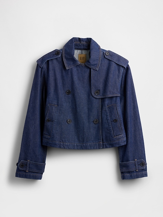 veste trench courte en denim ultra-doux