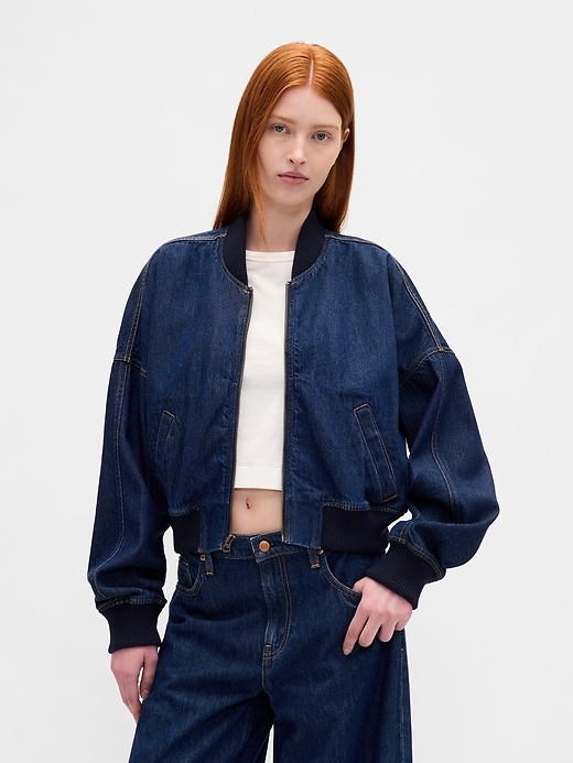 veste bomber en denim ultra-doux