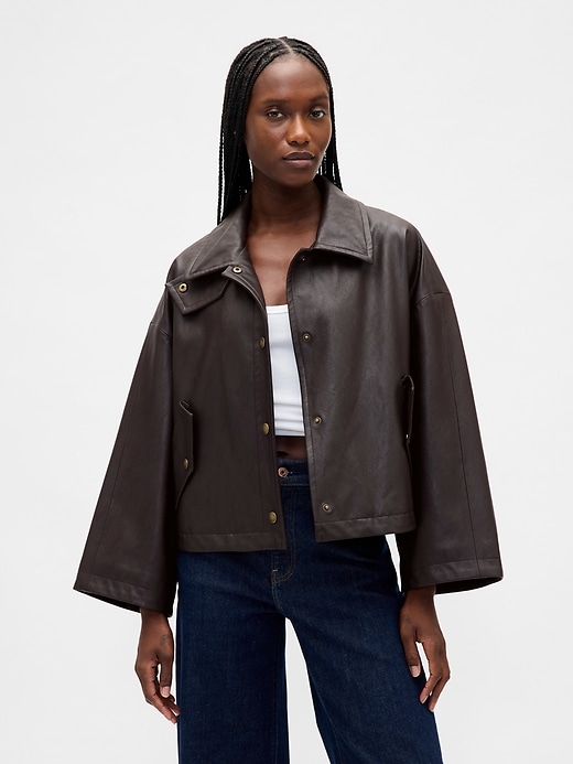 veste trapèze en cuir végétalien
