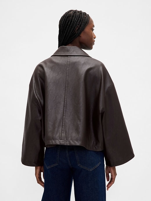 veste trapèze en cuir végétalien
