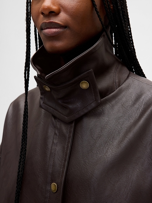 veste trapèze en cuir végétalien