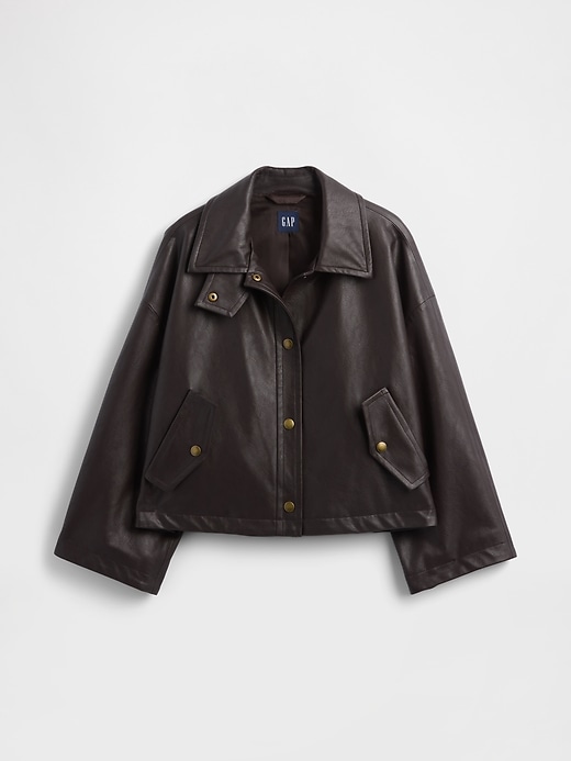veste trapèze en cuir végétalien