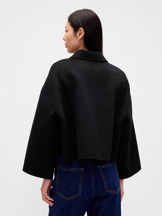 veste trapèze en laine mélangée