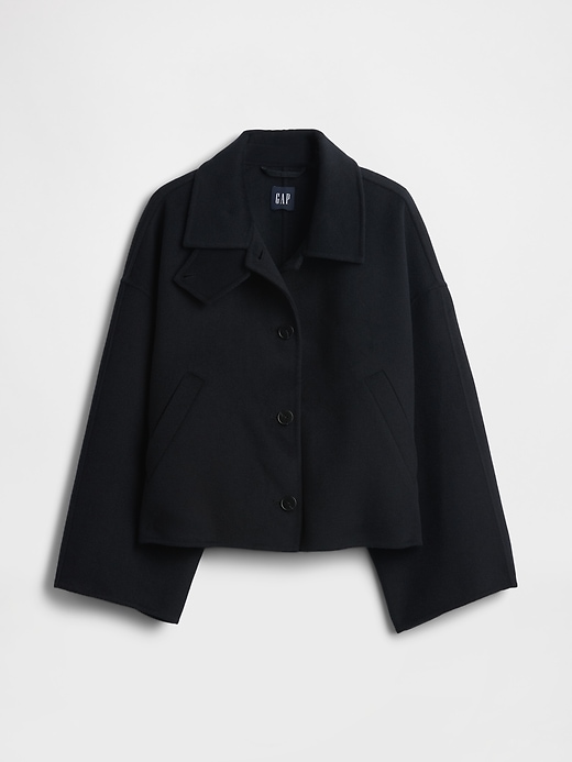 veste trapèze en laine mélangée