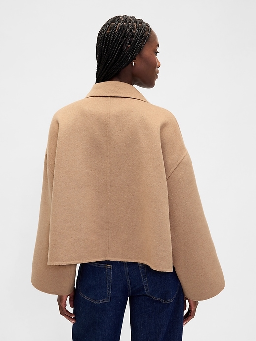 veste trapèze en laine mélangée