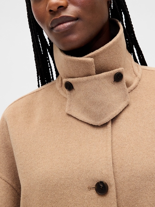 veste trapèze en laine mélangée