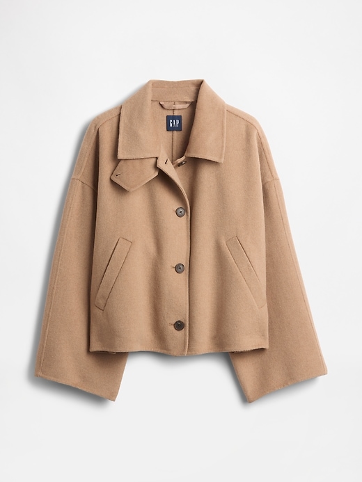 veste trapèze en laine mélangée