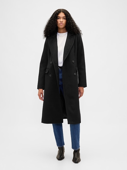 manteau chesterfield en laine mélangée