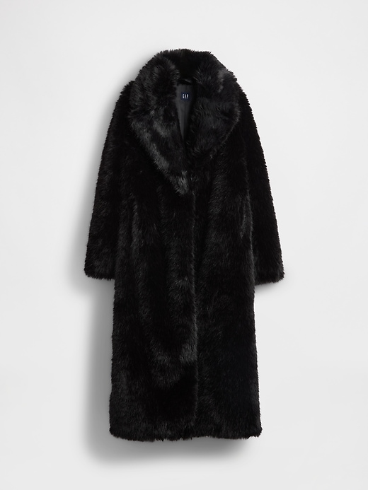 manteau long en fausse fourrure