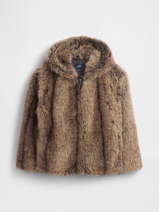 sweat à capuche zippé décontracté en fausse fourrure