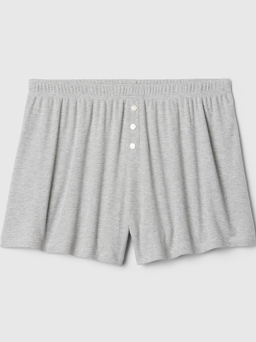 short de pyjama côtelé décontracté à mini côtes
